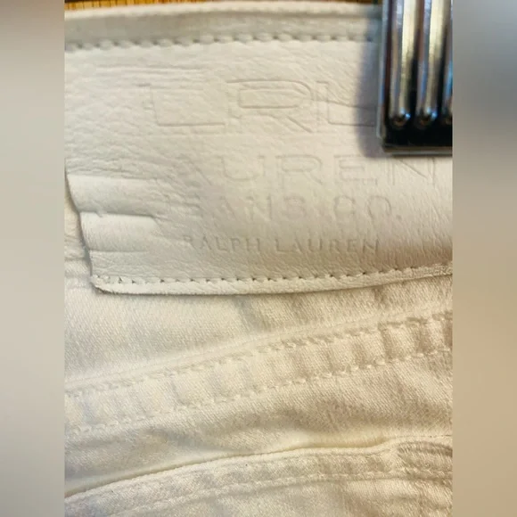 LRL Lauren Jeans Co Woman's White Boyfriend‎ Fit Size 32X35 - Picture 6 of 8